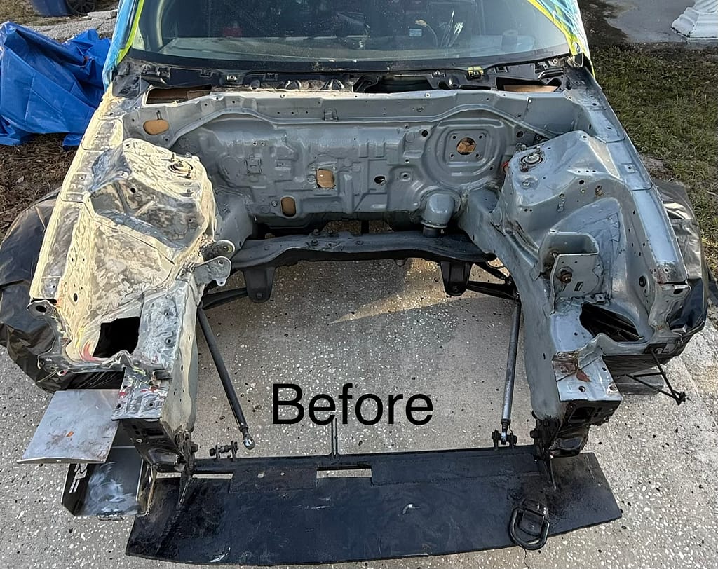 Before Automotive Sandblasting Restoration